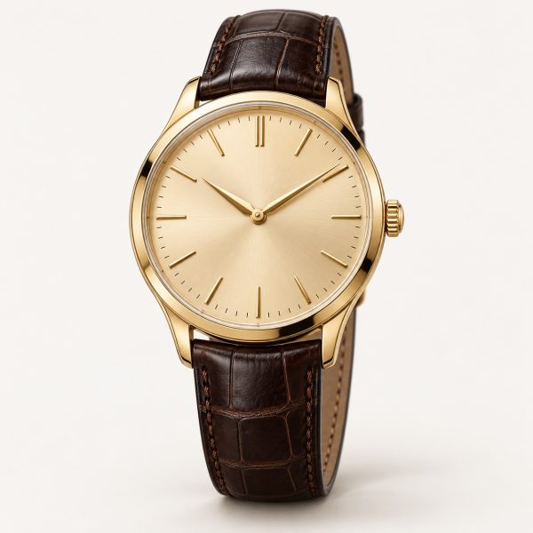 Champagne Première, Champagne dial, Brown leather