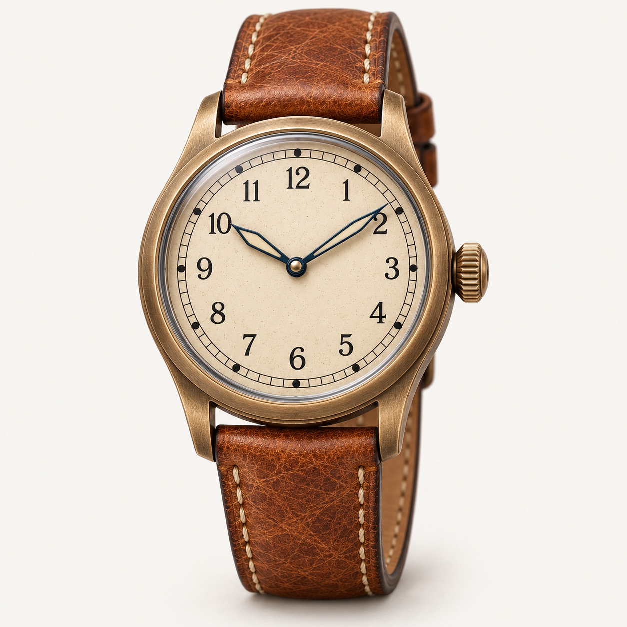 Heritage Field Bronze, Warm cream dial, Cognac leather